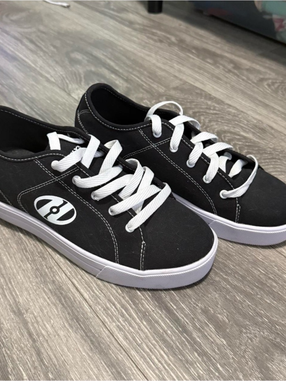 Heelys Black Canvas Sneakers with White Stitching